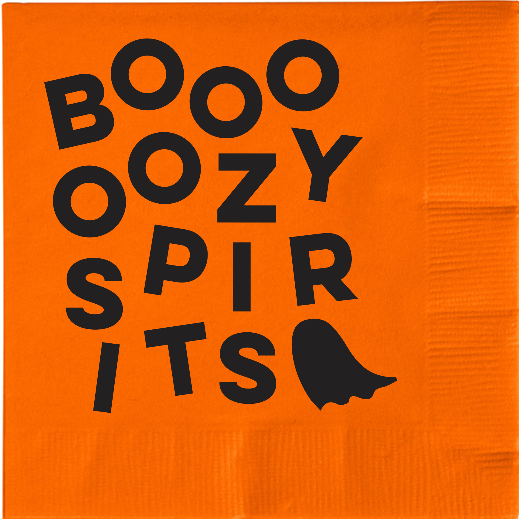 Booooozy Spirits Orange Halloween Napkins