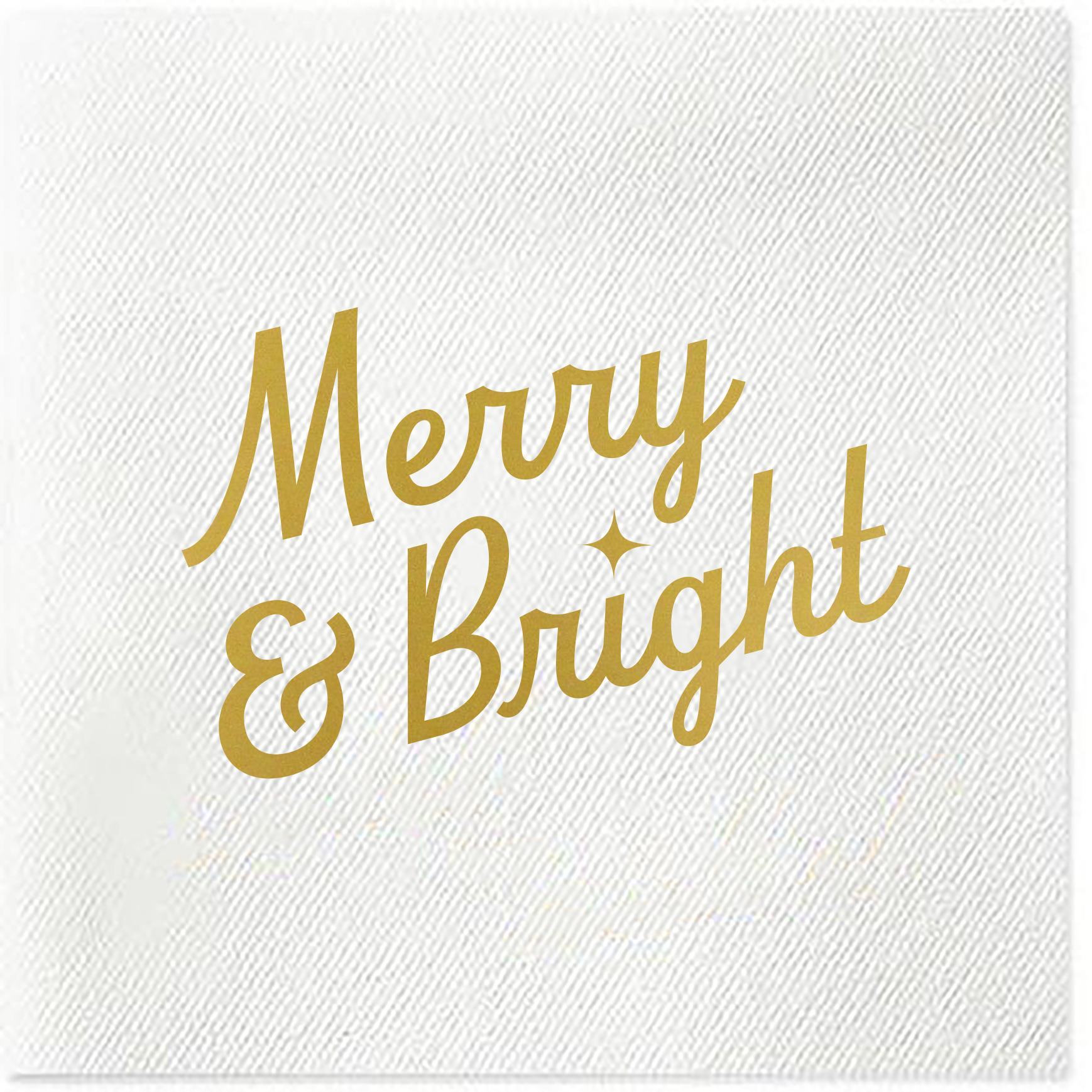 Merry & Bright Holiday Napkins Gold