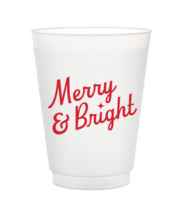 merry and bright holiday cups