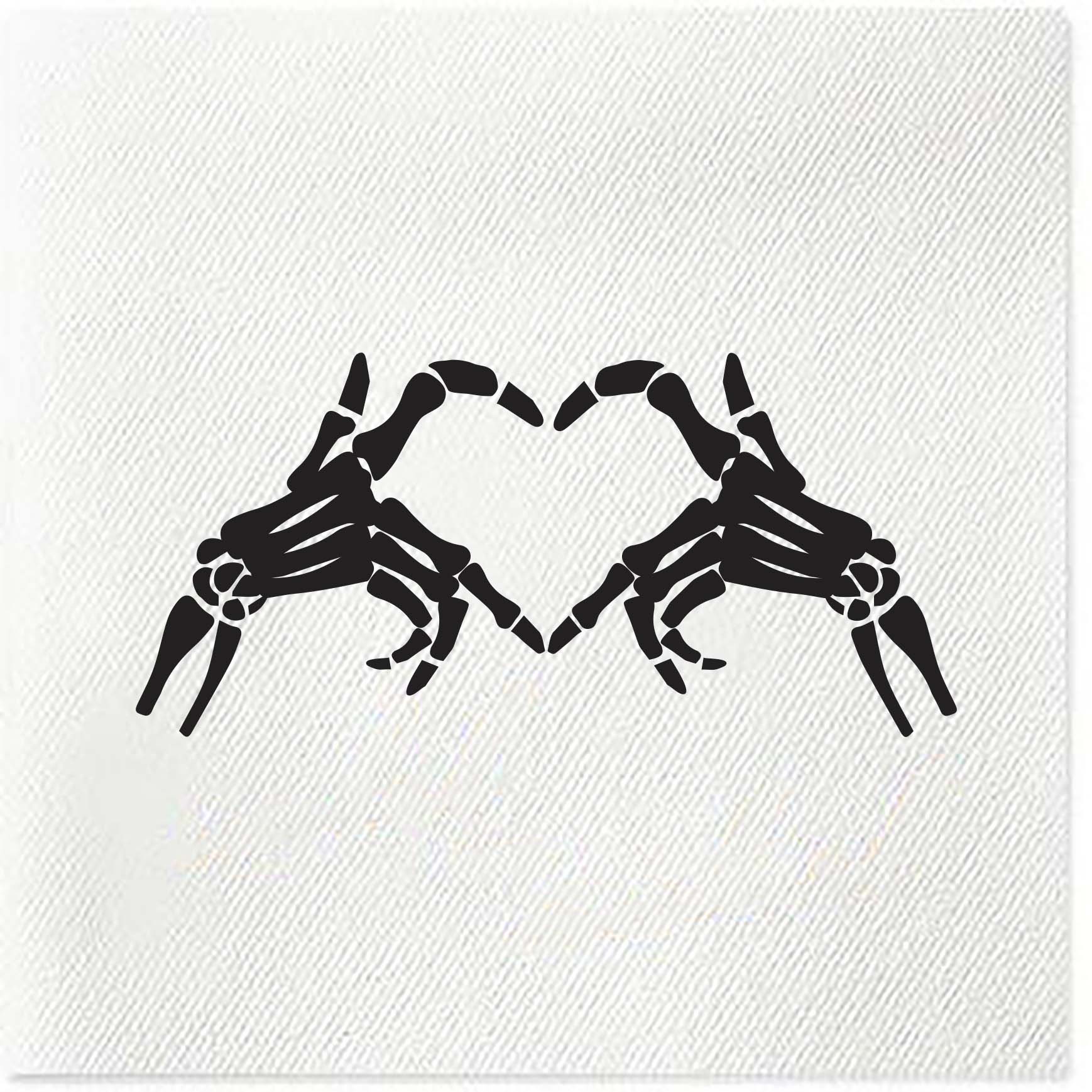 skeleton heart hallowen napkins