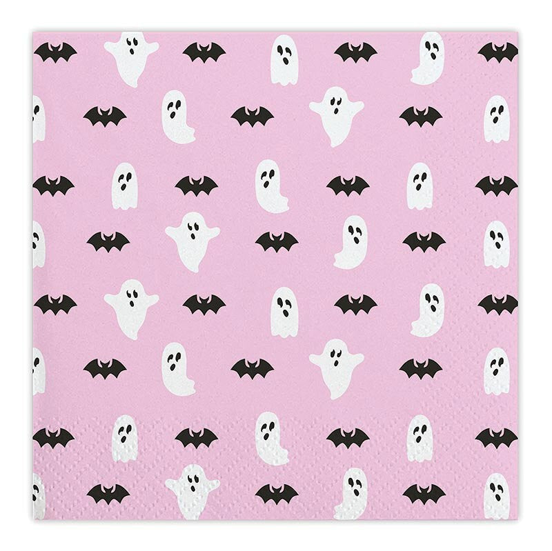 Pink Ghost & Bats Napkins