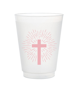 pink cross easter cups