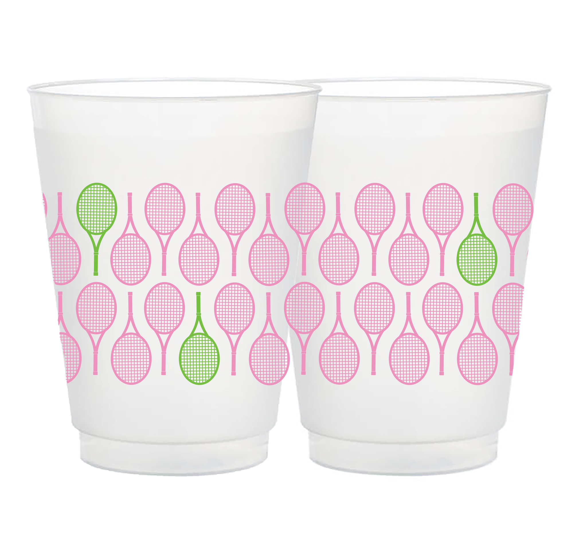 pink tennis racket cups