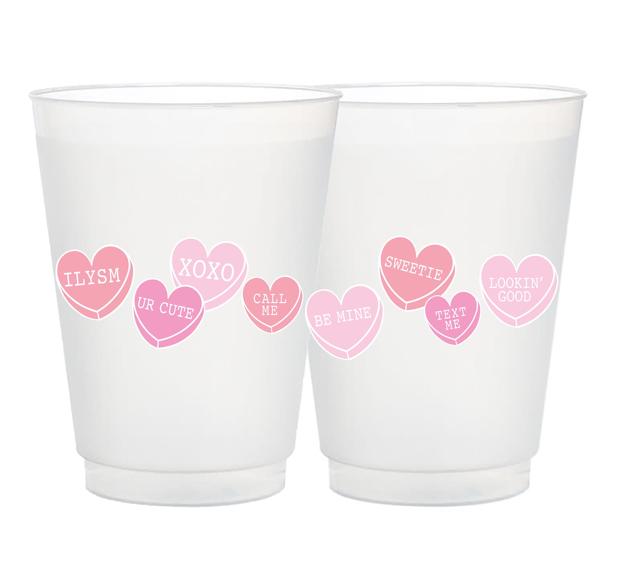 Full Color Conversation Hearts Frost Flex Cups – Hello Harper